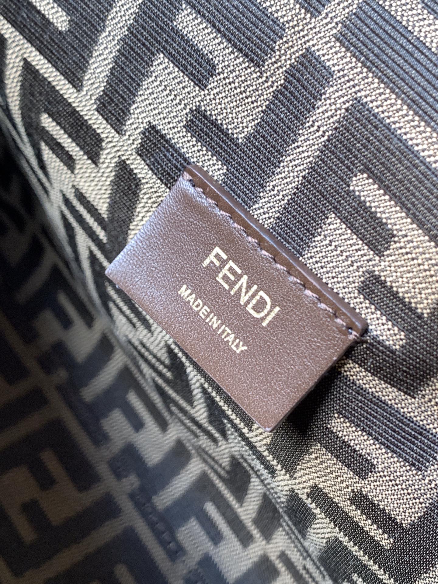 Fendi Midi First Nappa Leather Shoulder Bag Brown